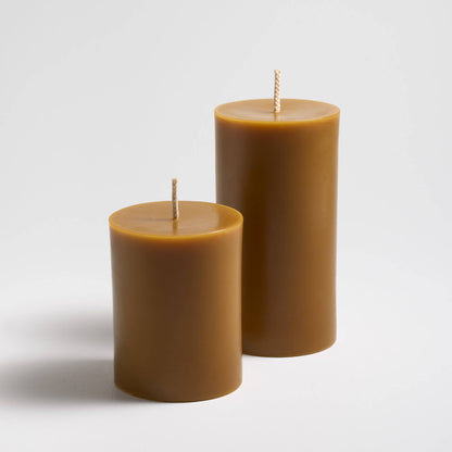 Traditional Pillar Beeswax Candle: Natural / 3x6
