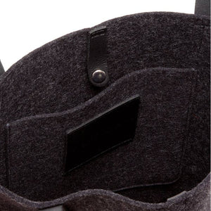 Hana Merino Wool Felt Tote: Black