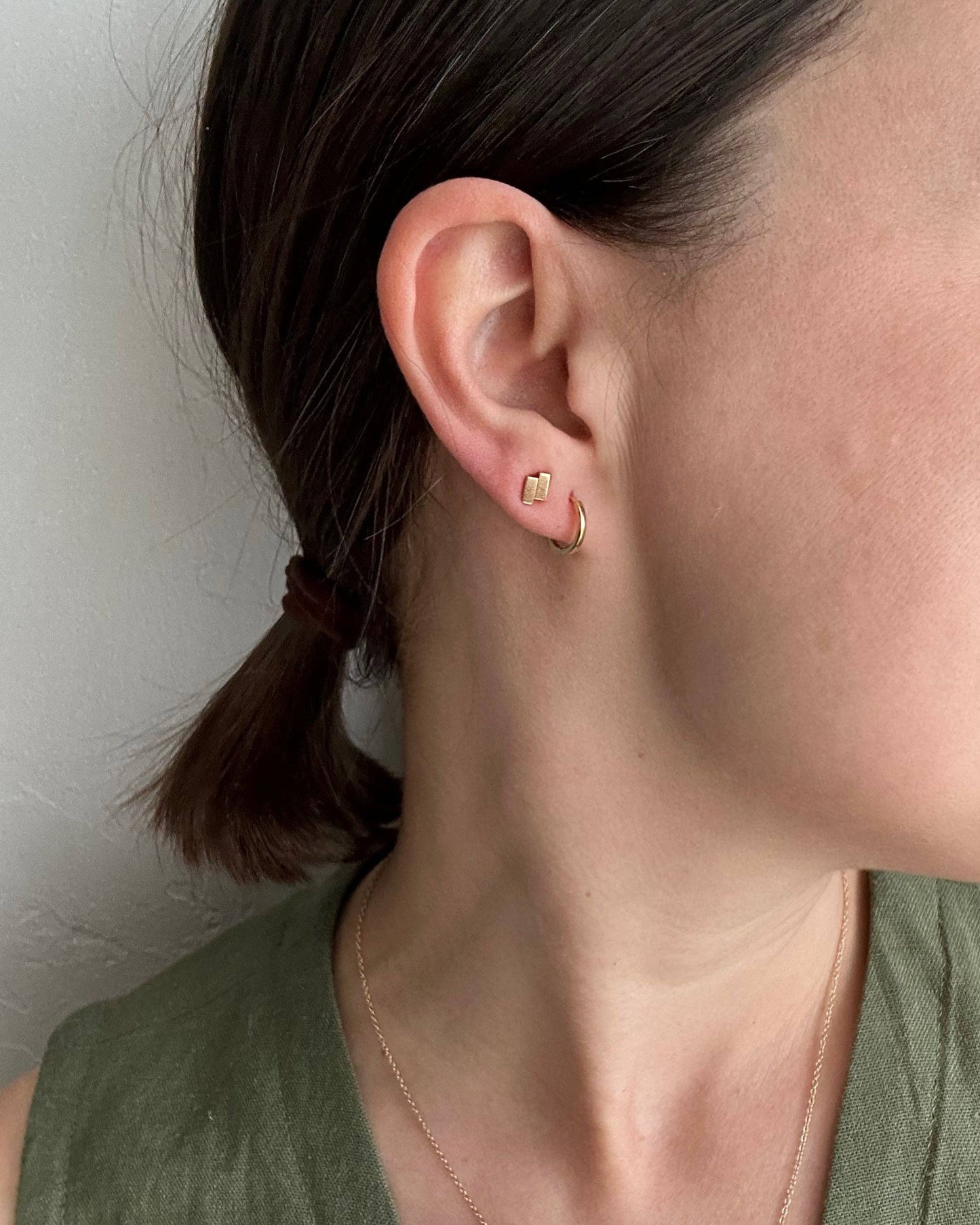 Off-Balance Bar Studs | 14k Vermeil