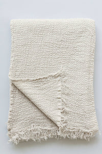 Nantucket Linen Throw - Cream
