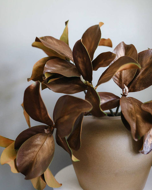 Fall Magnolia Leaf Branch 25"