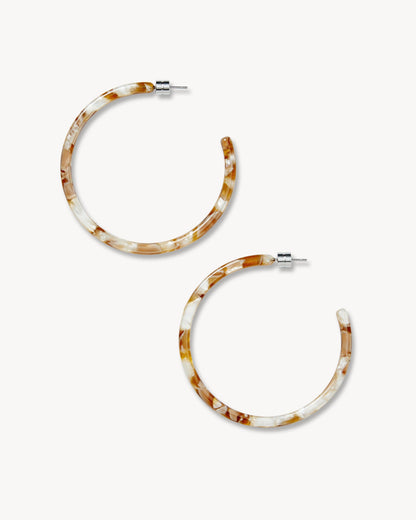 Large Hoops in Baja Tortoise