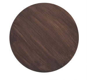 Handmade Mango Wood Drum Side End Table, Brown