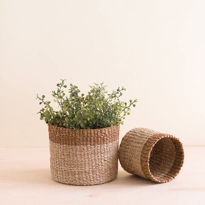 Tabletop Baskets Natural + Brown