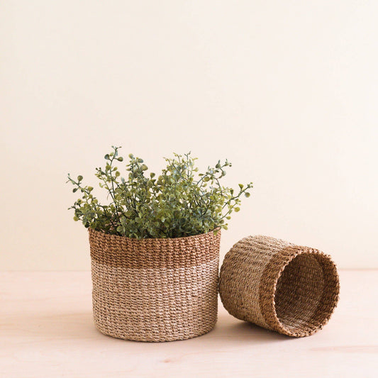 Tabletop Baskets Natural + Brown