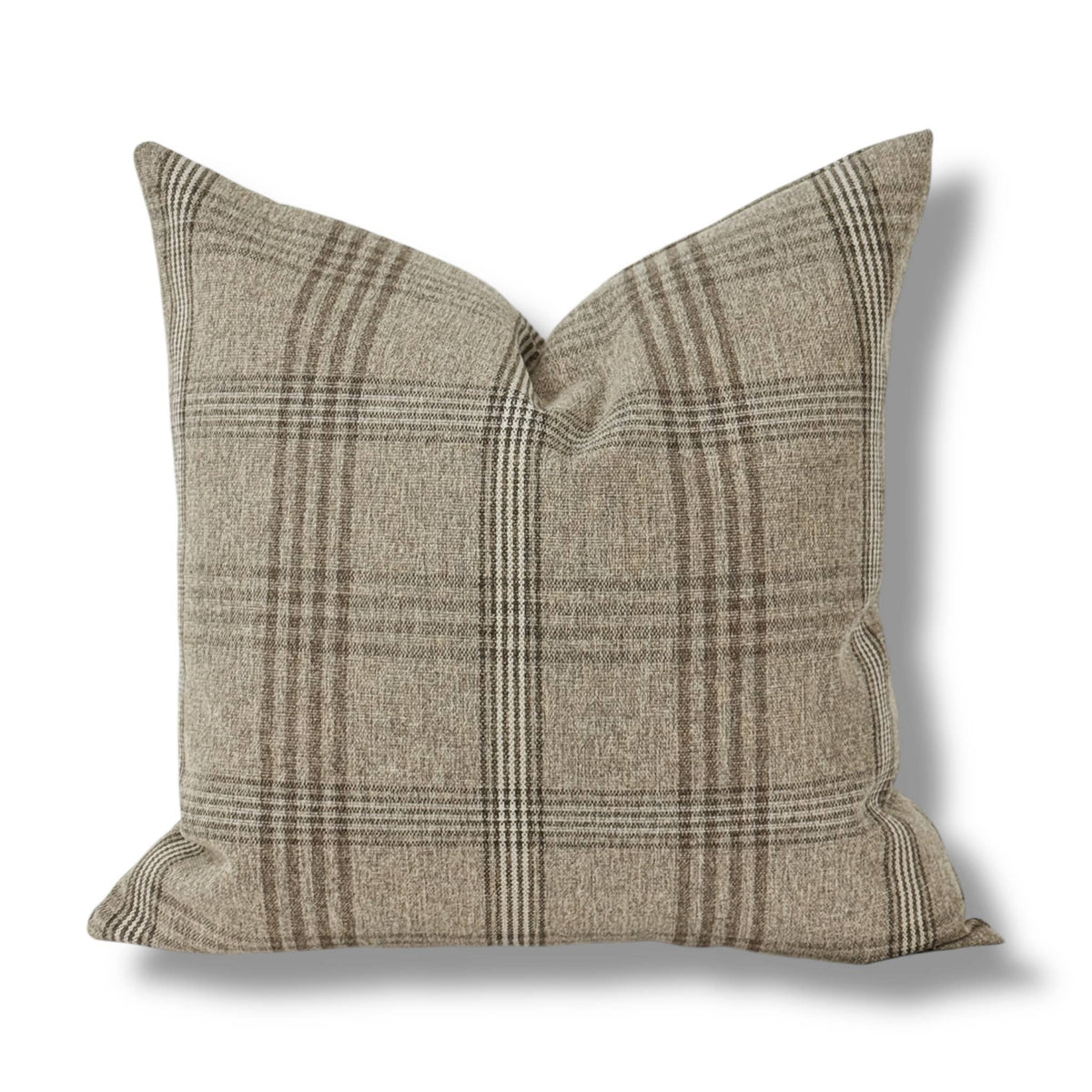 Worthington | Brown and Beige Natural Plaid Pillow