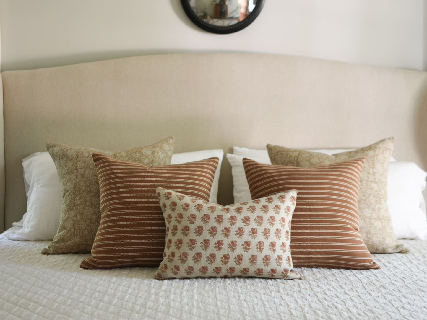 Luna Linen Block Print Pillow