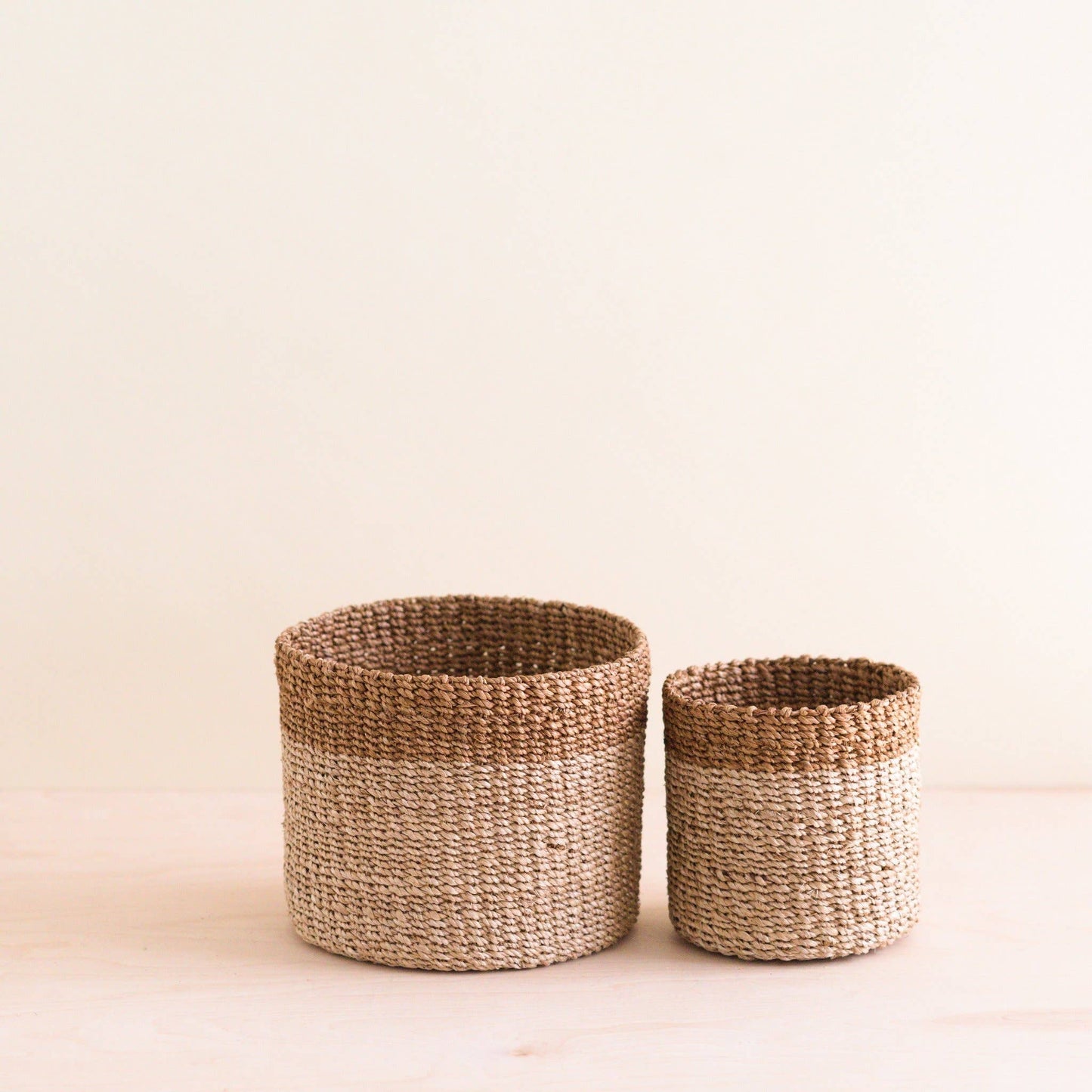 Tabletop Baskets Natural + Brown