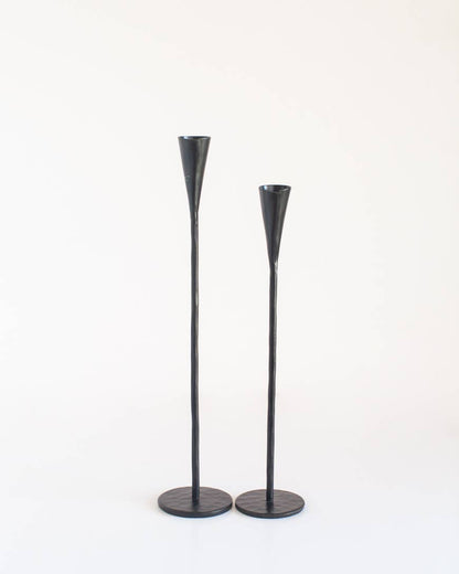 Phoenix Hand-Forged Iron Candle Stands - Set of 2