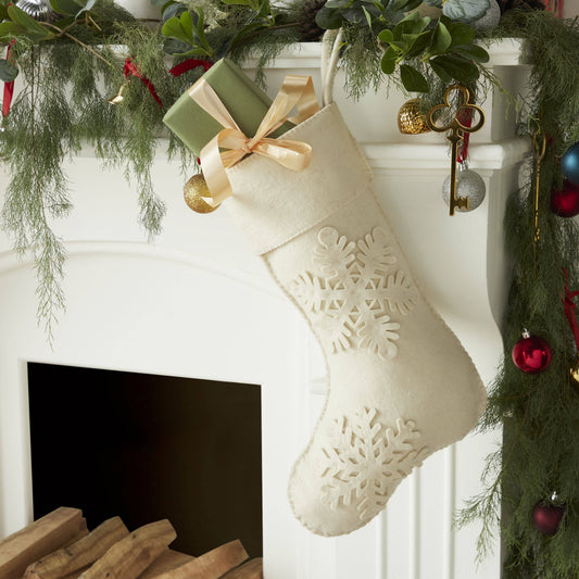Handmade Snowflake  Christmas Stocking
