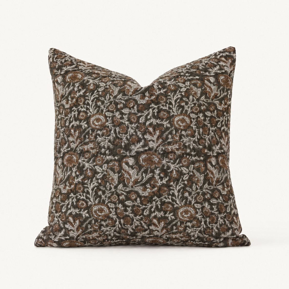 Marlow  Block Print Floral Pillow  20" X 20"