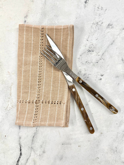 Hand-stitched Napkin, Tan S/2