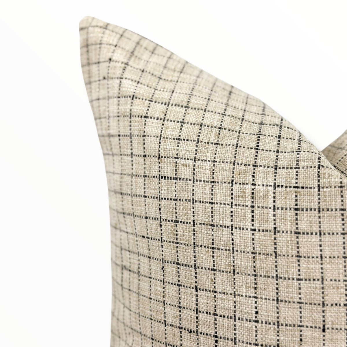 Oscar | Beige Black WIndowpane Classic Pillow