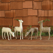 Load image into Gallery viewer, Felt Reindeer, Grazing - White
