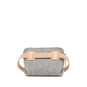 Bedford Merino Wool Felt Belt Bag: Granite/Natural