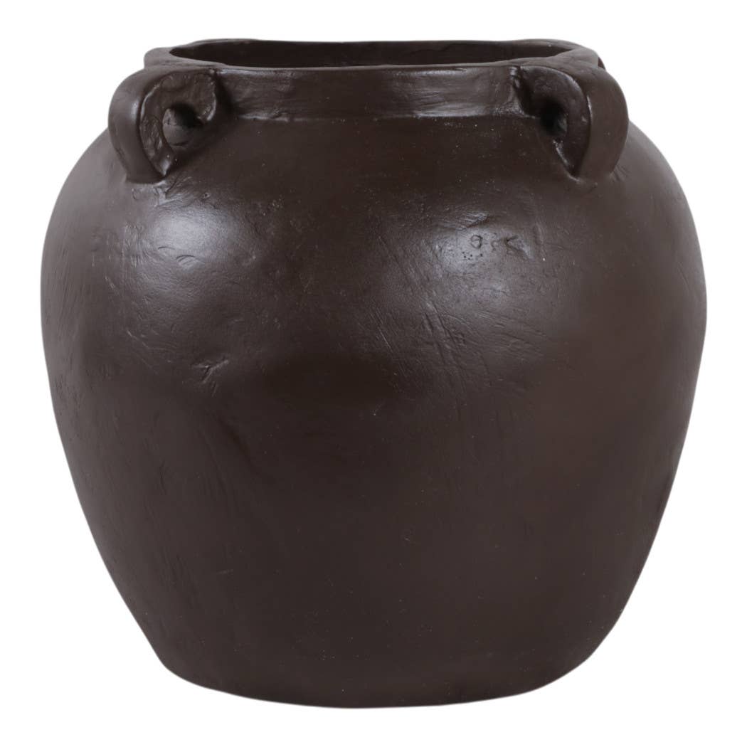 4-Handle Textured Decorative Vase