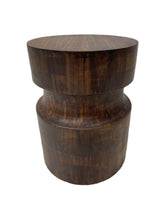 Load image into Gallery viewer, Handmade Mango Wood Drum Side End Table, Brown
