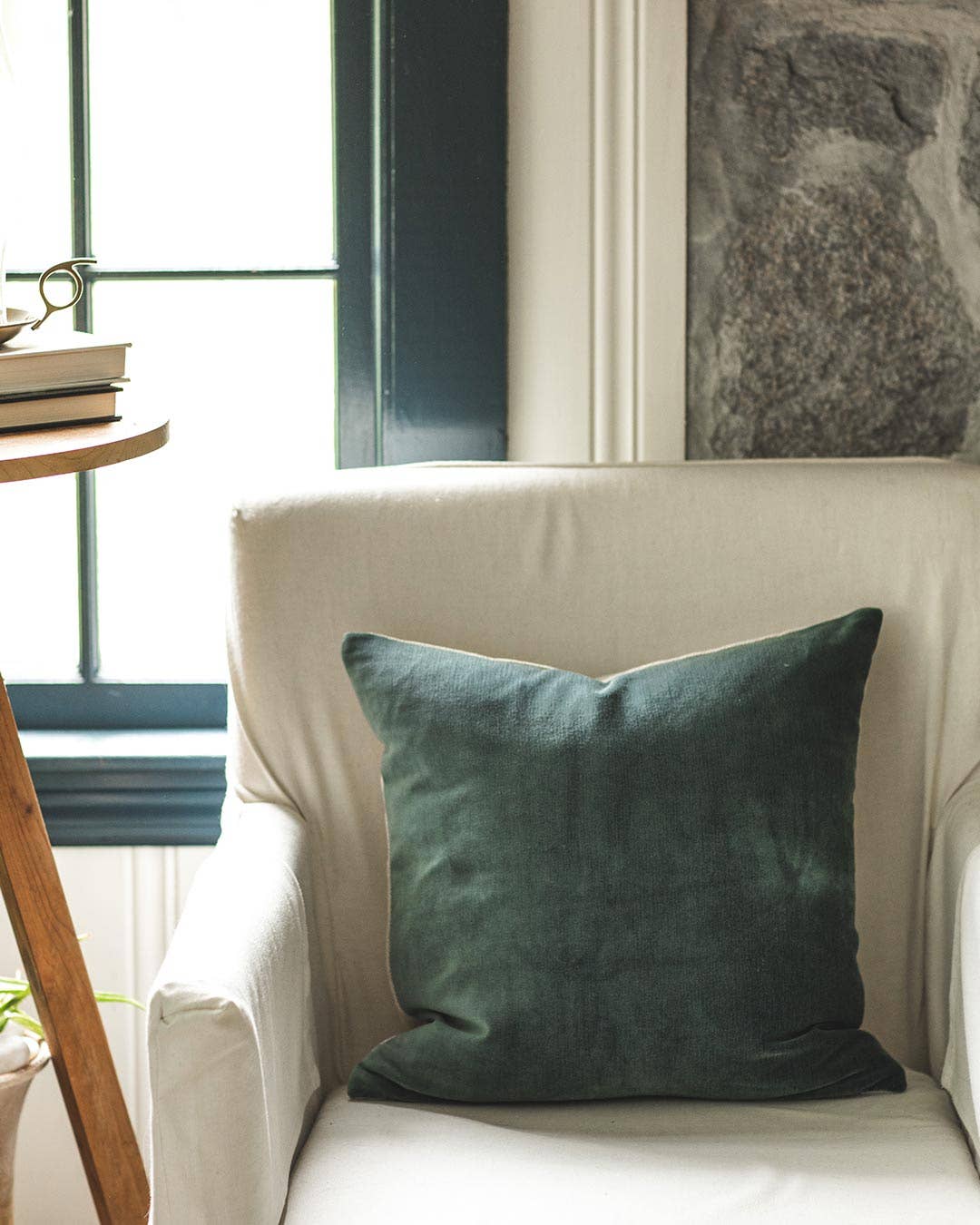 Velvet + Linen Pillow: Walnut / 17"