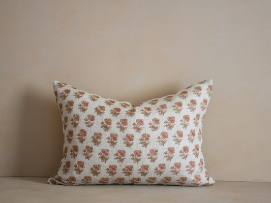 Luna Linen Block Print Pillow