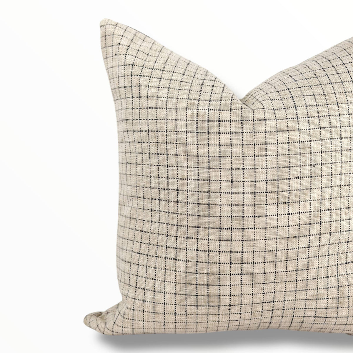 Oscar | Beige Black WIndowpane Classic Pillow