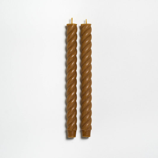 10" Rope Taper Candles: Burnt amber