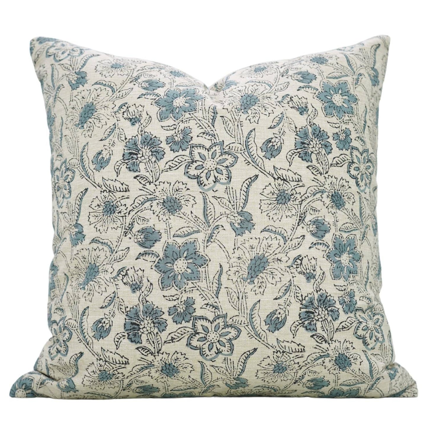 Elegant Hand Block Linen Pillow