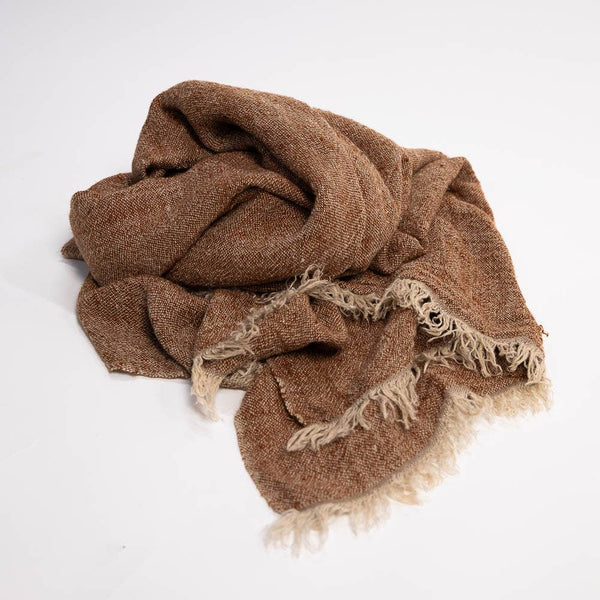 tobacco throw Puna Llama | Pampa The blanket is 59 inches wide and 79 inches long Factory Throwouts Natural No. 59