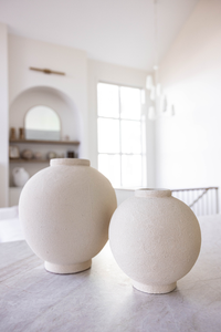 Chios Cream Round Vase Pot