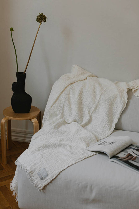 Nantucket Linen Throw -  Ivory