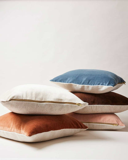 Velvet + Linen Pillow: Walnut / 17"