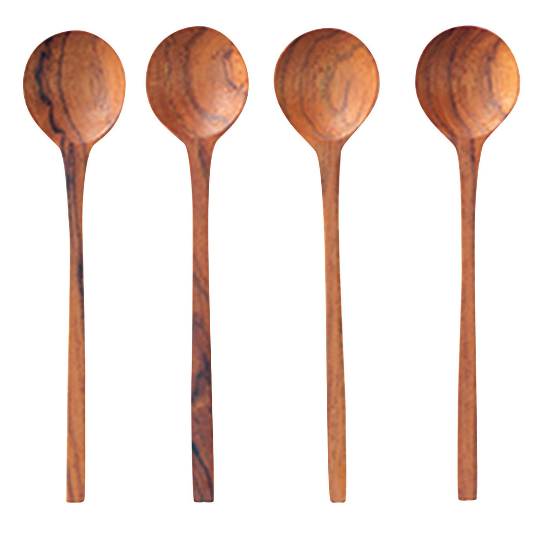Teak Thin Spoons, Small, Set of 4