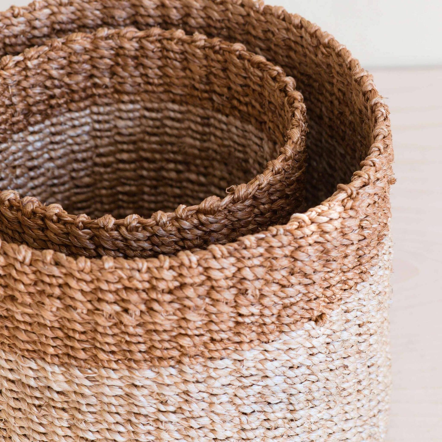 Tabletop Baskets Natural + Brown