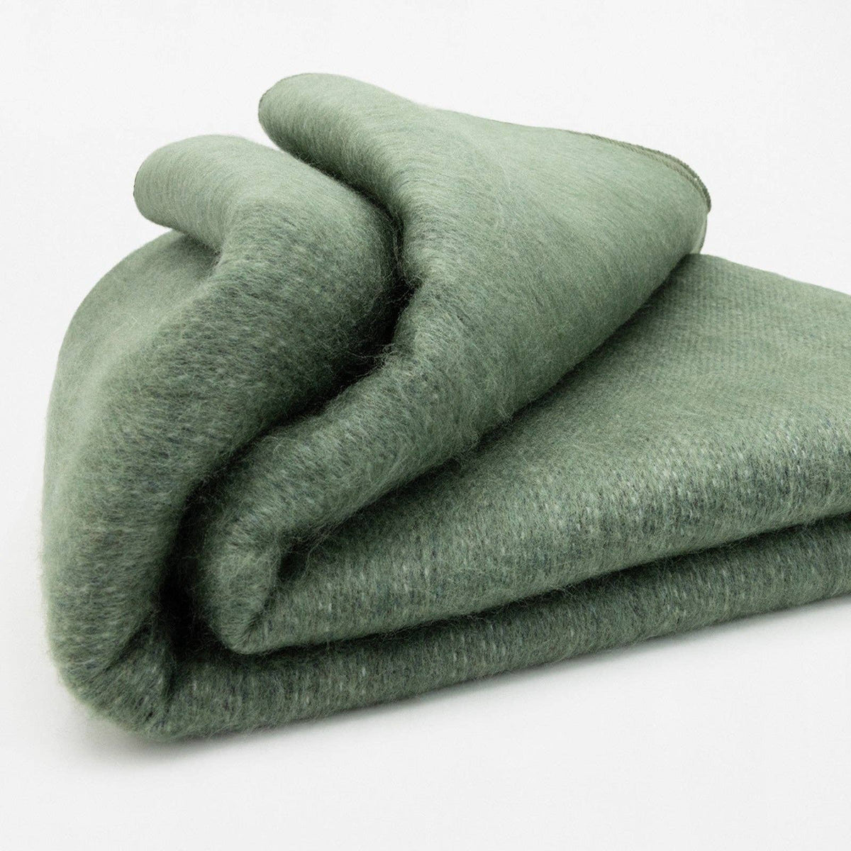 Gualea - Double Density Baby Alpaca Wool Throw - Sage Green - puck and abby