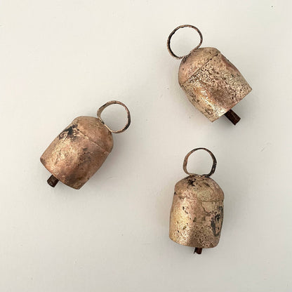 2 1/4" rustic rounded top tin brass finish medium bell