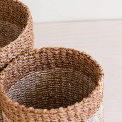 Tabletop Baskets Natural + Brown