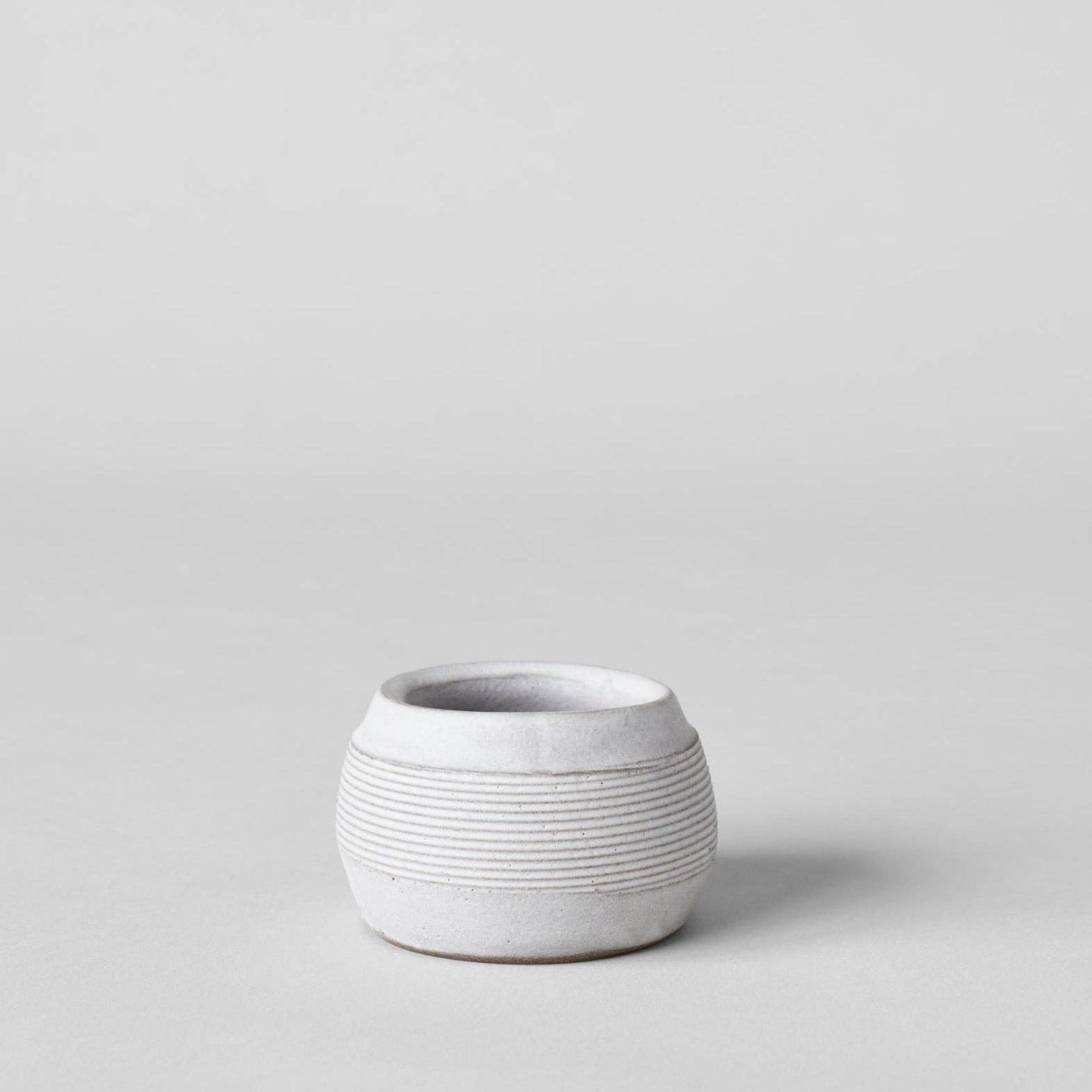 Stoneware Match Strike Pot: Grey