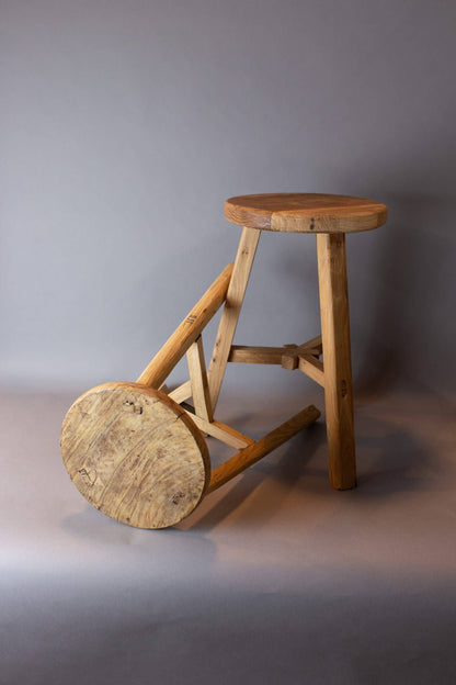 Elmwood Round Stool