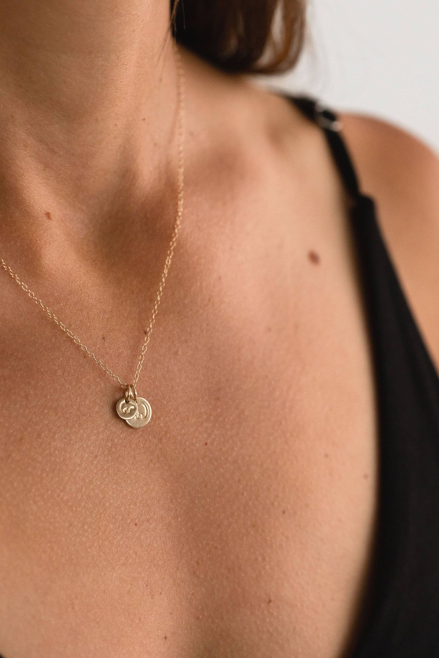 Mama Bear Necklace | Gold Fill: 16-18" / 1 Mama + 2 Baby Bears