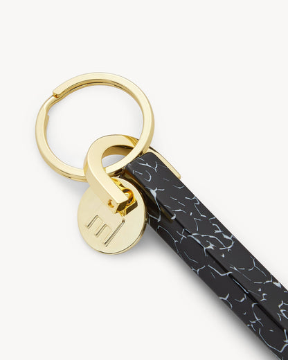 Bar Keychain in Black Marble