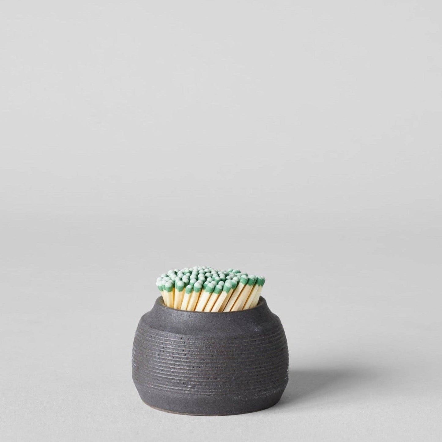 Stoneware Match Strike Pot: Black
