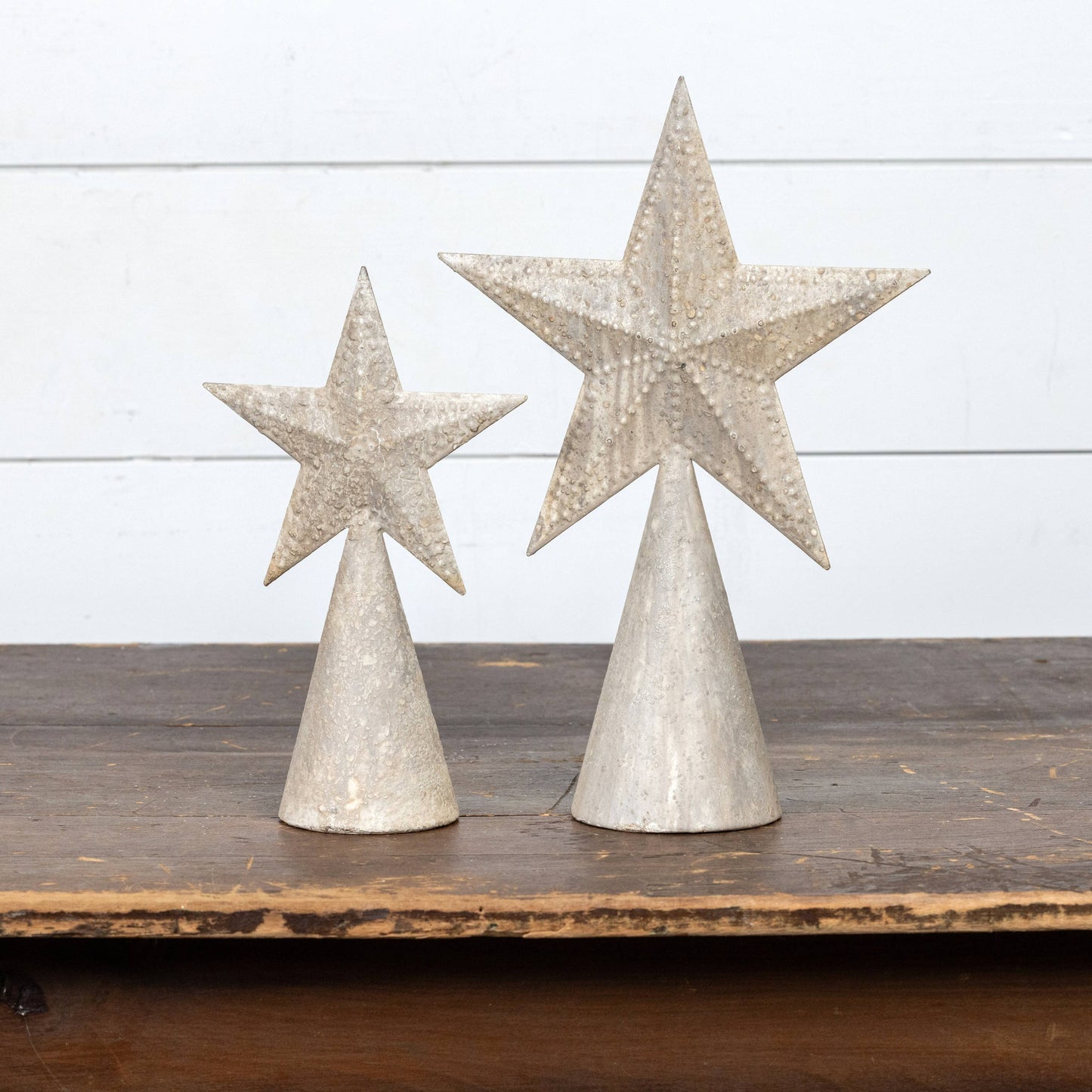 10.5" CREAM METAL STAR TREE TOPPER