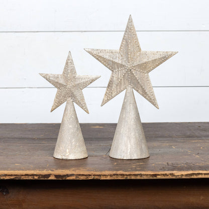 10.5" CREAM METAL STAR TREE TOPPER