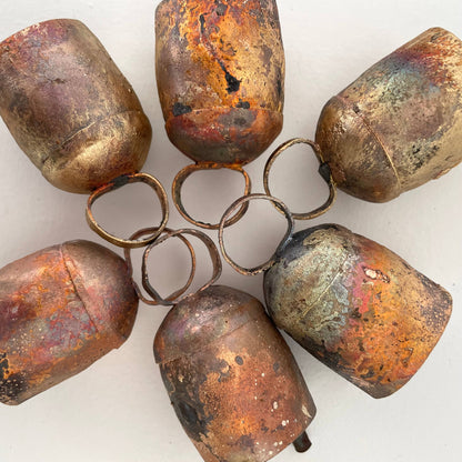 2 1/4" rustic rounded top tin brass finish medium bell