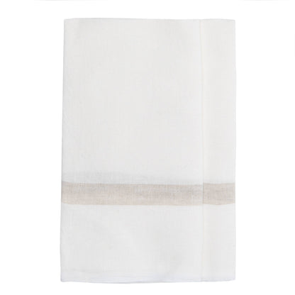 Laundered Linen Kitchen Towel White/Natural