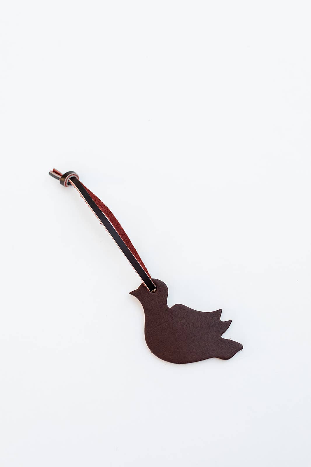 The Leather Christmas Ornament: Tobacco / Dove