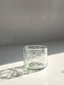 Hand-etched Blown Tumbler Glass: Large
