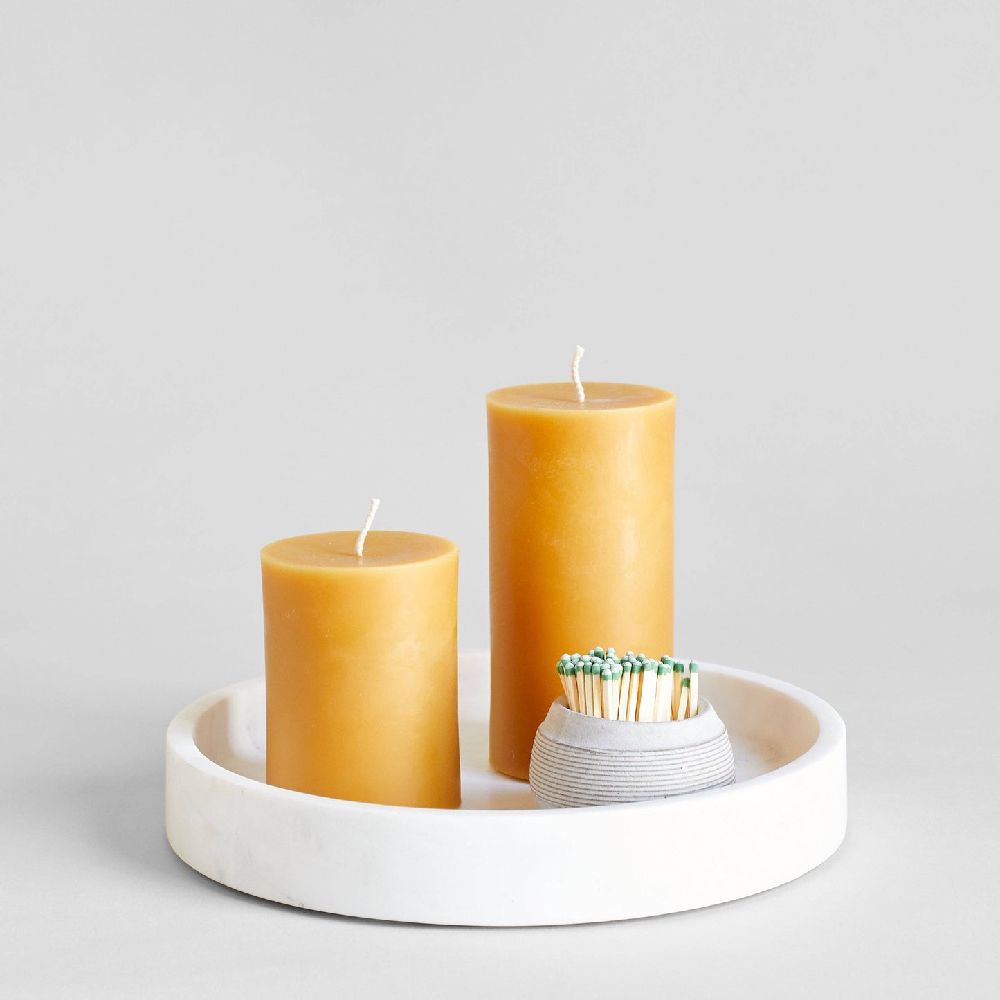 Stoneware Match Strike Pot: Grey