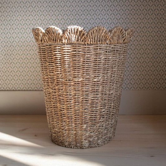 Scallop Woven Basket - Natural
