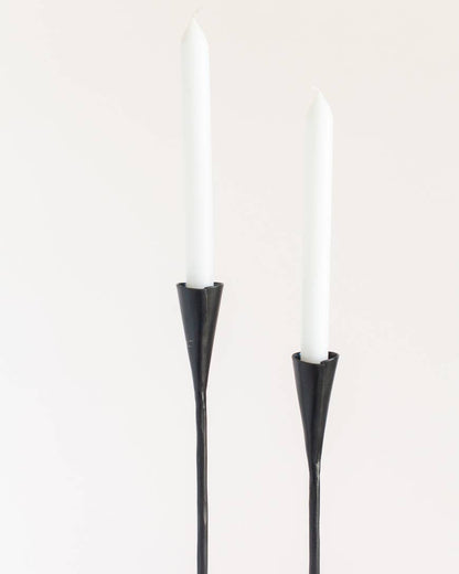 Phoenix Hand-Forged Iron Candle Stands - Set of 2