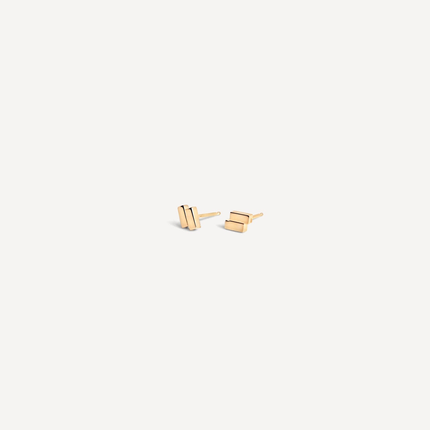 Off-Balance Bar Studs | 14k Vermeil